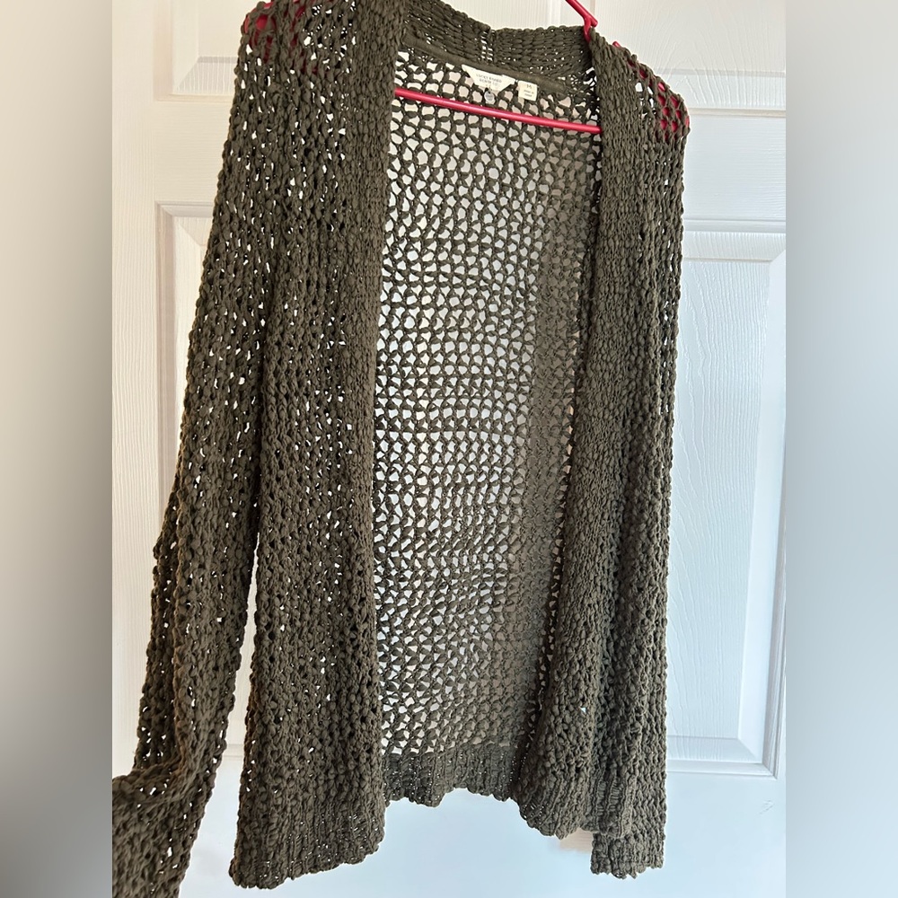 Lucky Brand Green Open-Knit Cardigan